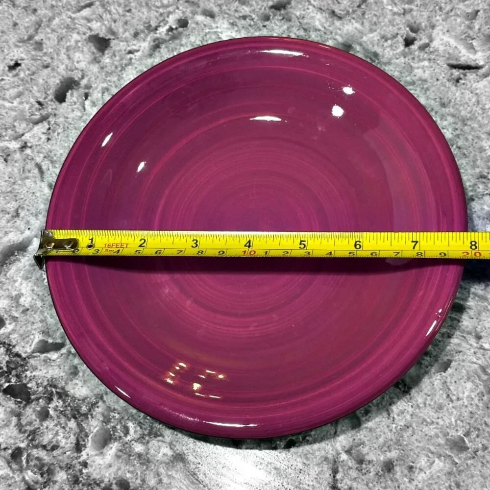 Furio Stoneware Purple Swirl Salad Plates Set of 3 Made in Italy 8 Inch Vintage